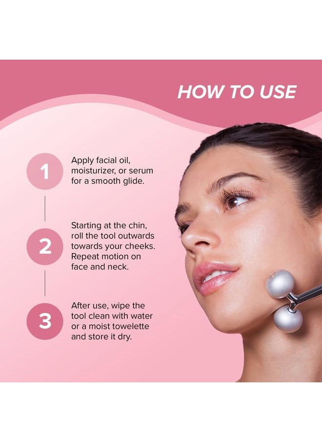 SKIN GYM Face Sculptor Beauty Roller - Stainless Steel Face Roller Massager Tool for Wrinkles and Lifting, Anti Aging Facial Roller to Release Muscle Tension, Contour Face and Improve Skin Appearance  - Image 5
