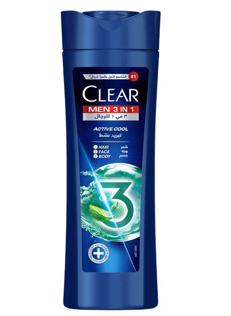 شامبو كلير للرجال 3 في 1 نشط بارد 400 مل