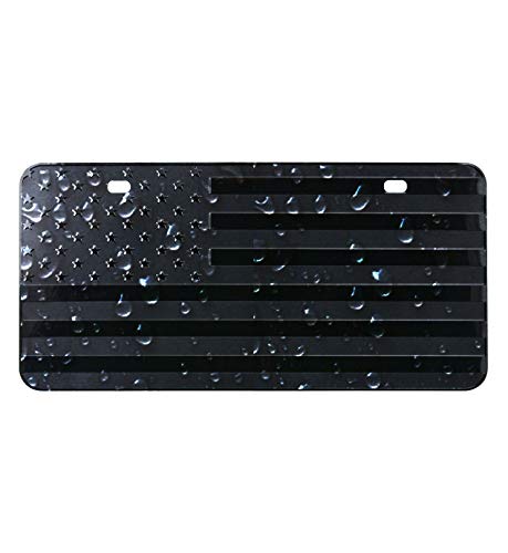 FlyChetah American Front Flag License Plate, Custom Novelty Vintage Aluminum Metal 3D Pfenk License Plate Tag Vanity Gift Patriotic Embossed License Plates 6 x 12 inch, Black - Image 4