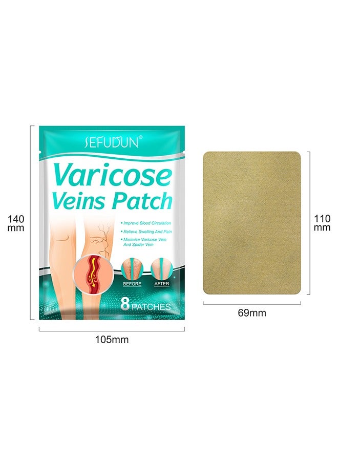 Sefudun 8 Pcs Varicaose Veins Patch,Varicose Veins Treatment for Legs, Spider Varicose Vein, Strengthen Capillary Health and Improve Blood Circulation - Image 2