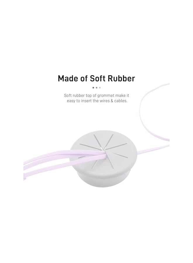 promass Desk Grommet, Flexible Desk Cable Grommet Desk Cable Hole Covers with Hole Saw, Plastic Grommet for Office Equipment, Ideal Solution for Office and Home Table Cable (White, Pack of 6) - Image 5