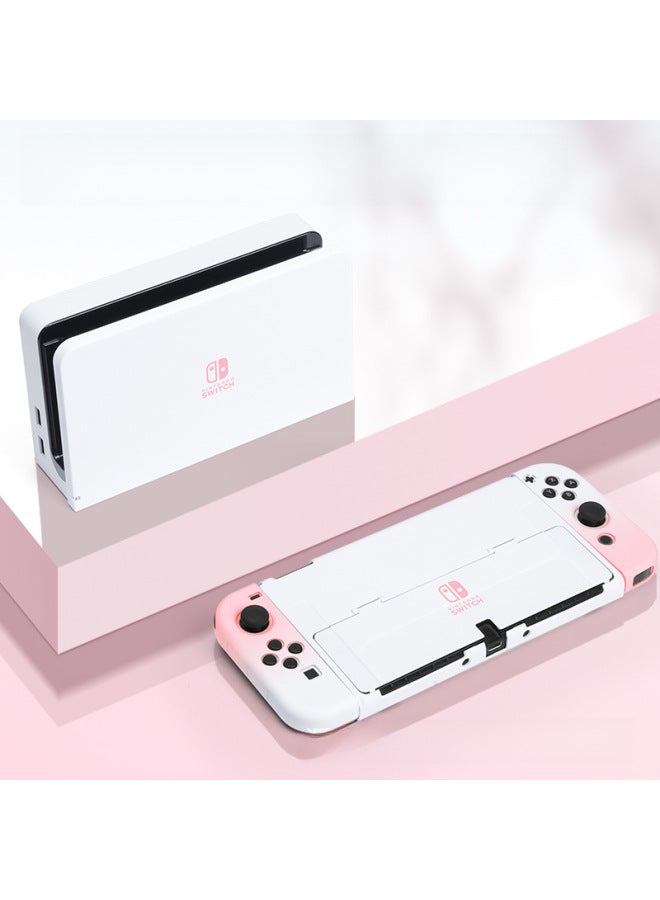 general Nintendo Switch Protective Case Handle Shell Plug-in Base Hard Ns Game Console Cover Digital Computer Game Protection Case-Model:switch 【Purple White】 Original Protective Shell √ Film Delivery + Cap - Image 5