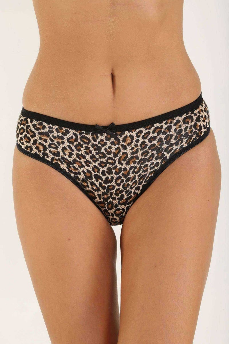 Secret Lover 6 Pieces Lycra Women's Slip Panties Leopard Red Gray - Image 3