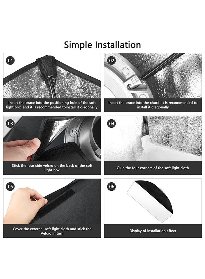 PADOM صندوق ضوء بادوم ديبر الاحترافي المحمول المستطيل فقط مع قاعدة بوانز 2 ناشر بدون حامل لاستوديو التصوير فلاش ستروب بورتريه منتج فيديو موضة تسجيل - Image 5