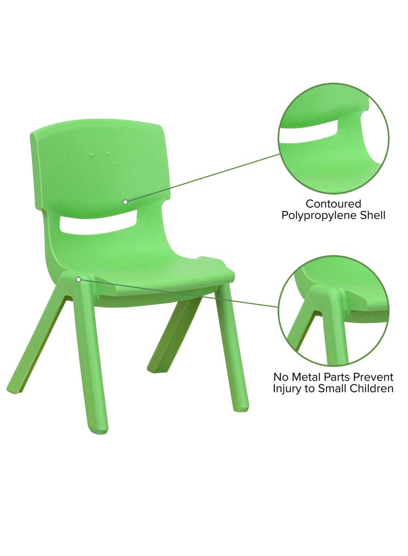 Funz 4 Pieces Funz Stackable Plastic Kids Learning Chairs, 40 X 32 X 51cm, The Perfect Chair for Playrooms, Schools, Daycares and Home, Green - Image 5