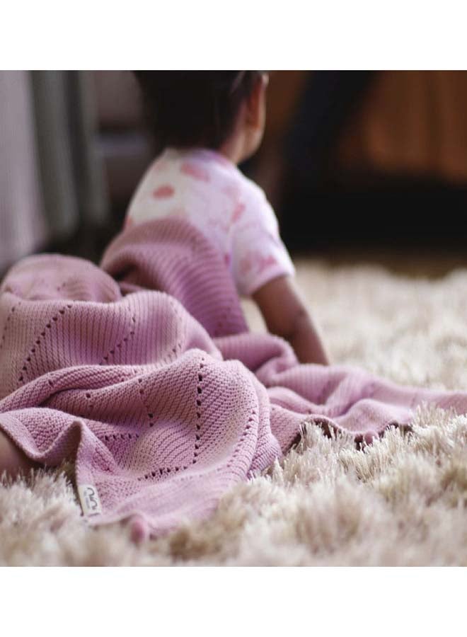 Nini Baby - Organic Cotton Knitted Baby Blanket, Bobbles, Antibacterial Finish – Blush Rose, 0-36 Months - Image 5