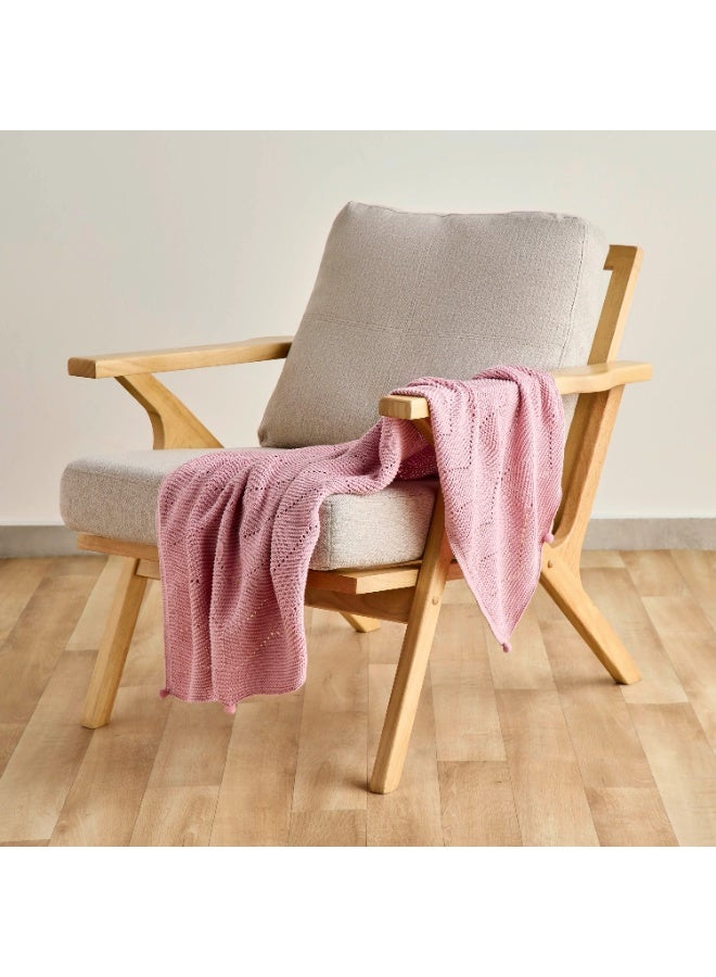 Nini Baby - Organic Cotton Knitted Baby Blanket, Bobbles, Antibacterial Finish – Blush Rose, 0-36 Months - Image 3