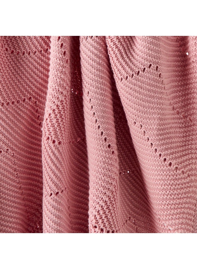 Nini Baby - Organic Cotton Knitted Baby Blanket, Bobbles, Antibacterial Finish – Blush Rose, 0-36 Months - Image 5