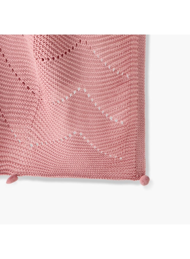 Nini Baby - Organic Cotton Knitted Baby Blanket, Bobbles, Antibacterial Finish – Blush Rose, 0-36 Months - Image 4