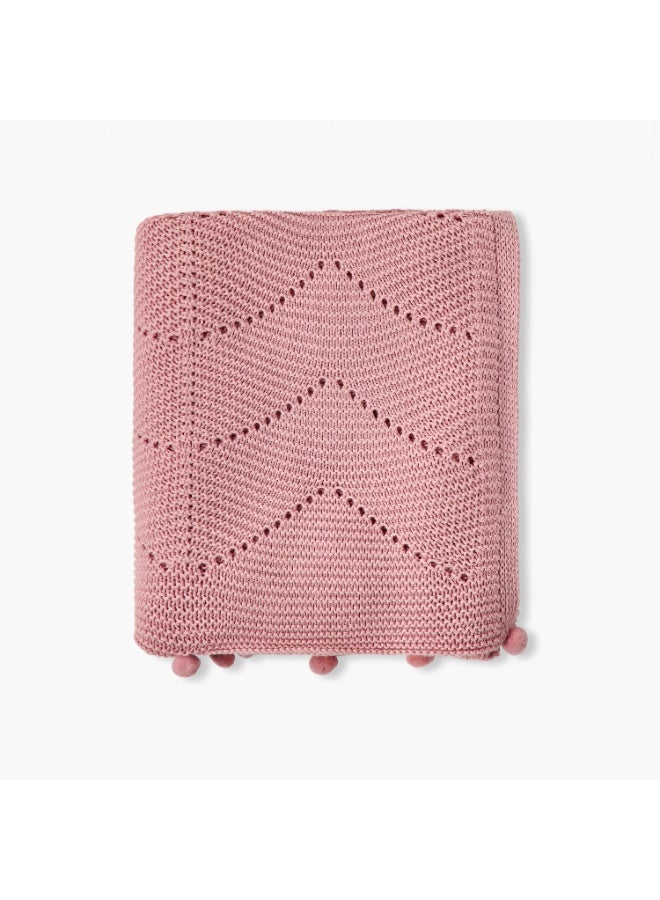 Nini Baby - Organic Cotton Knitted Baby Blanket, Bobbles, Antibacterial Finish – Blush Rose, 0-36 Months - Image 2