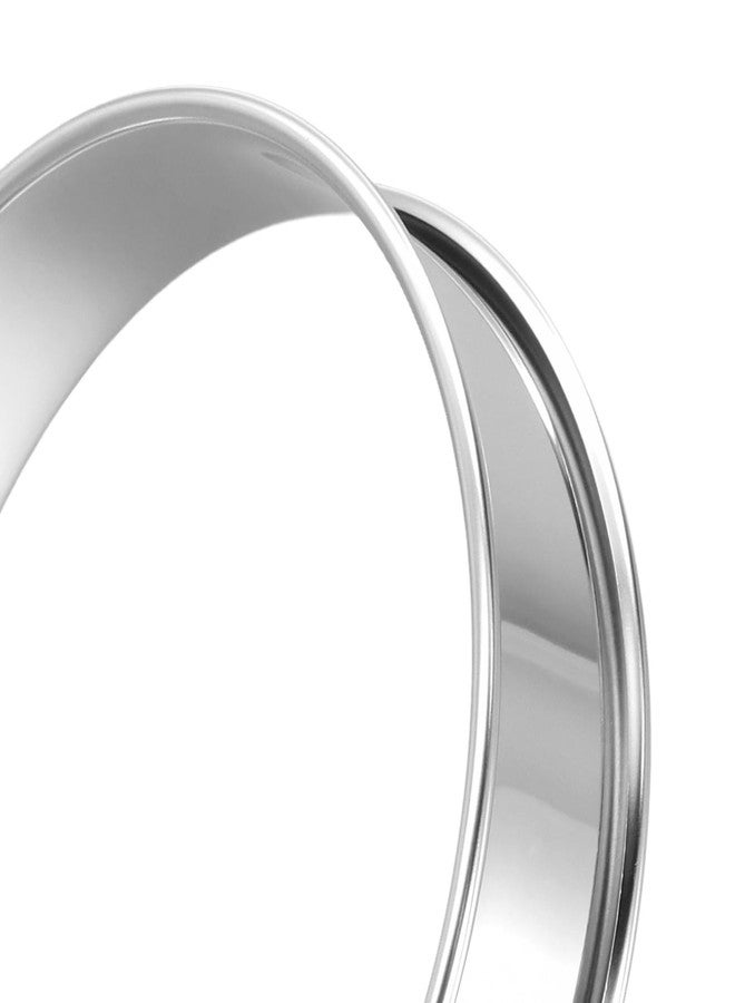 PINGEUI 30 Pack 4 Inches English Muffin Rings, Stainless Steel Round Crumpet Rings,Silver Double Rolled Baking Tart Rings for Dessert - Image 3