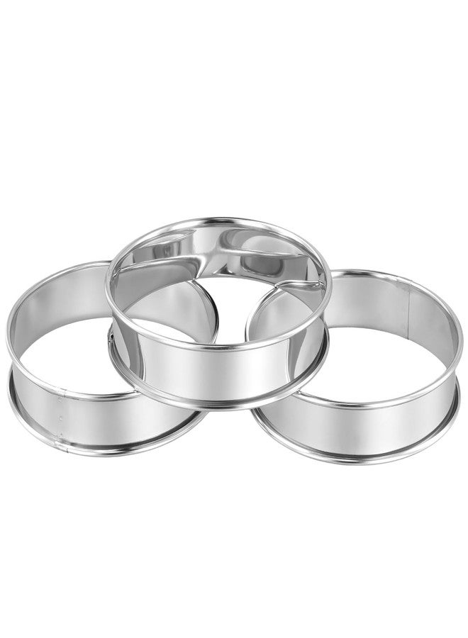 PINGEUI 30 Pack 4 Inches English Muffin Rings, Stainless Steel Round Crumpet Rings,Silver Double Rolled Baking Tart Rings for Dessert - Image 5