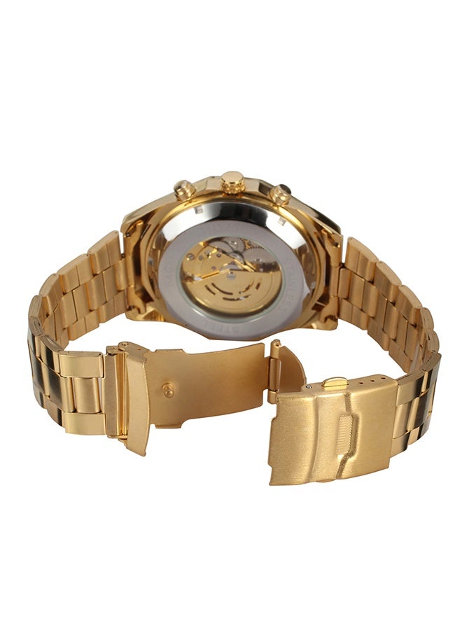 FORSINING Men's Stainless Steel Analog Watch 340 - Classic Business Watch, Quartz Movement & Stainless Steel Strap - Formal & Casual Wear - Image 3