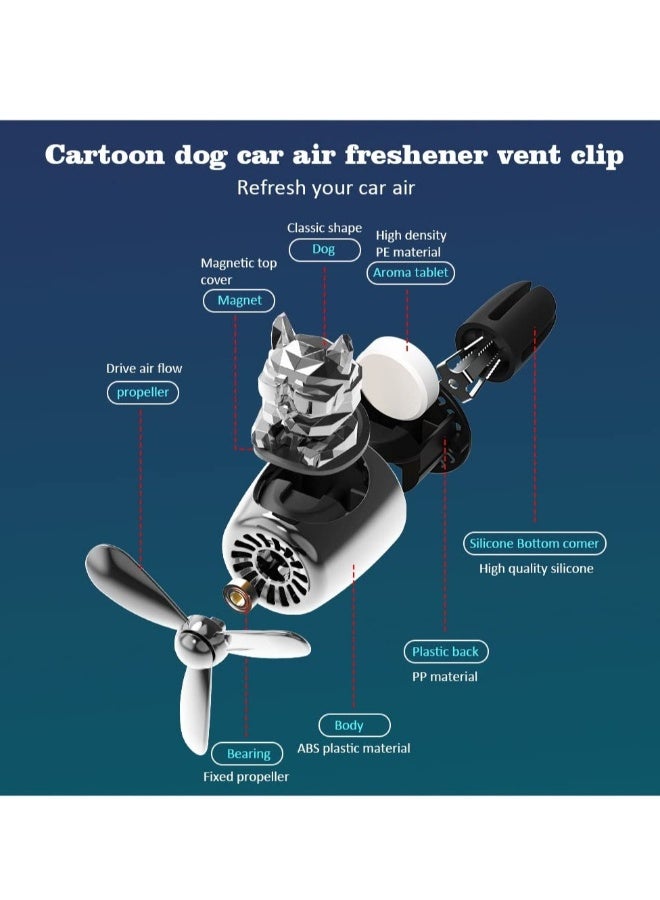 1 Pc Car Air Fresheners Cute Cartoon Dog Car Diffuser Propeller Air Outlet Vent Fresheners Interior Decoration Accessories Diffuser for Car and Home - Image 3