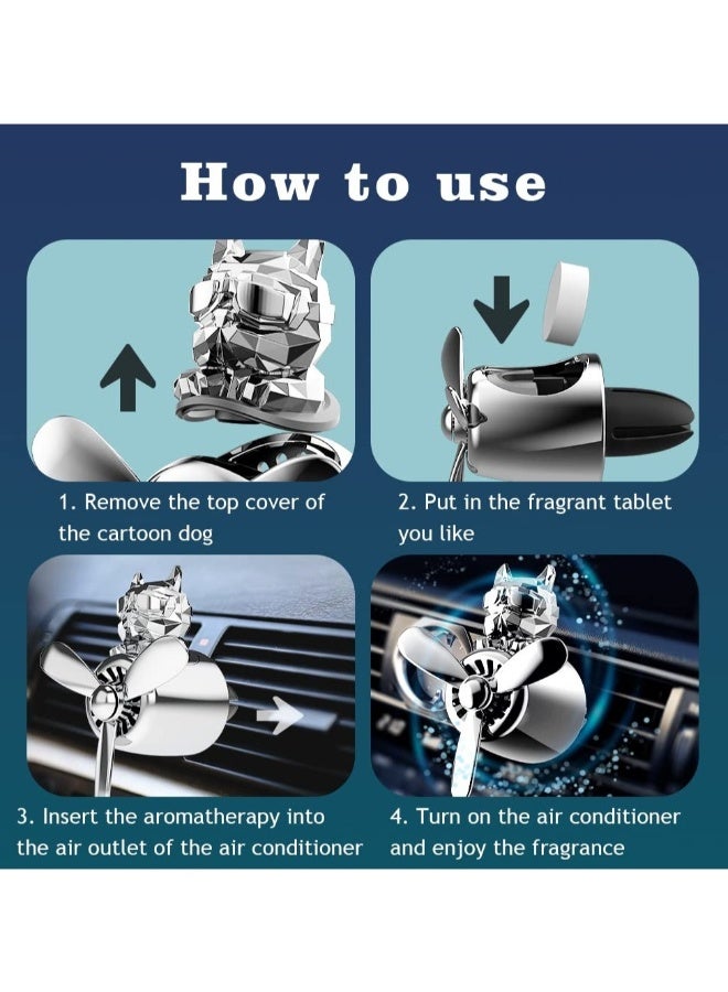 1 Pc Car Air Fresheners Cute Cartoon Dog Car Diffuser Propeller Air Outlet Vent Fresheners Interior Decoration Accessories Diffuser for Car and Home - Image 4