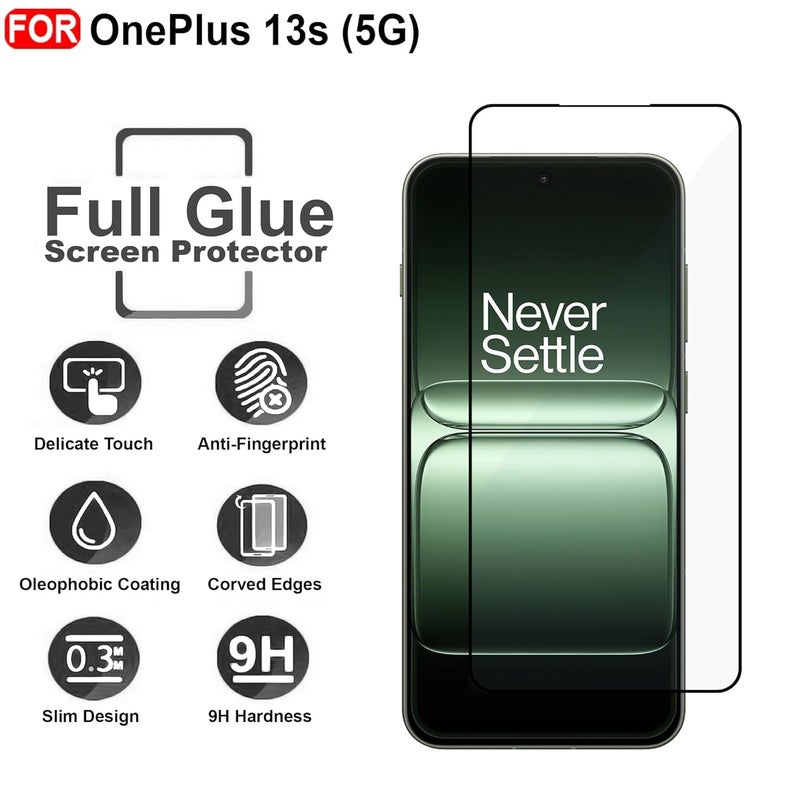 DD SON Tempered Glass Screen Protector Compatible for OnePlus 13S 5G / 13T 5G with Edge to Edge Coverage and Easy Installation kit,Black - Image 2