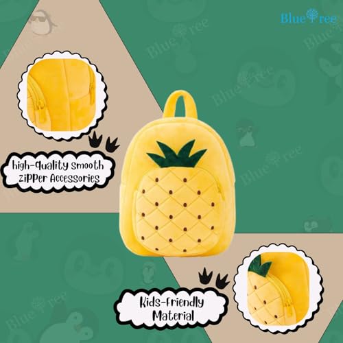 blue tree Cute Kids Backpack Toddler Bag Plush Animal Cartoon Mini Travel Bag for Baby Girl Boy 1-5 Years (small, Pineapple, Pineapple) - Image 3