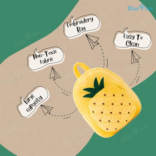 blue tree Cute Kids Backpack Toddler Bag Plush Animal Cartoon Mini Travel Bag for Baby Girl Boy 1-5 Years (small, Pineapple, Pineapple) - Image 4