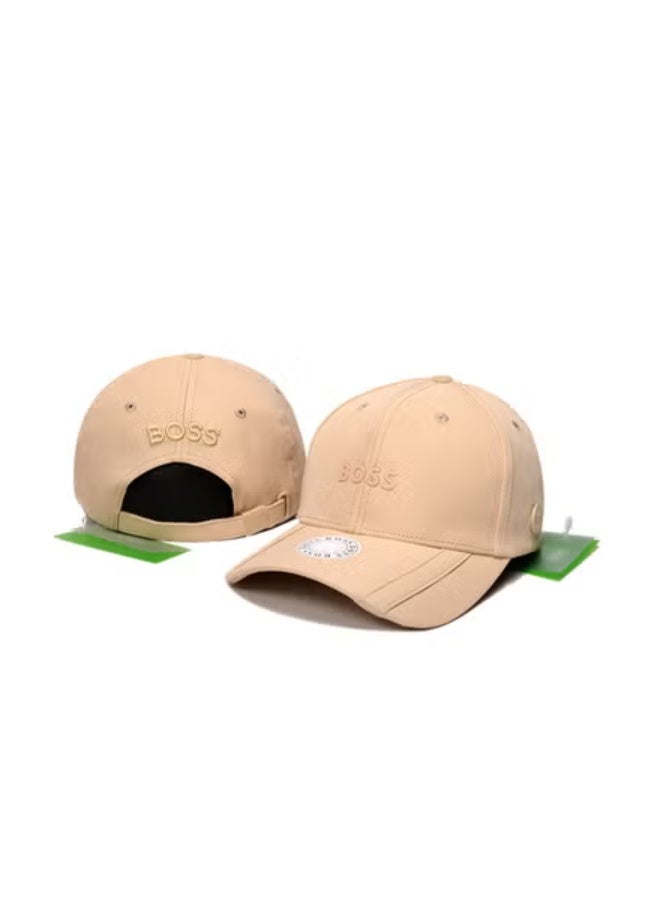 BOSS Beige Cap with Tonal Embroidered Logo  Brand Accents