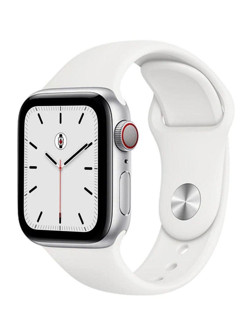 Silicone Sport Strap for Apple Watch – Fits 42/44/45/46/49mm – White - Image 1