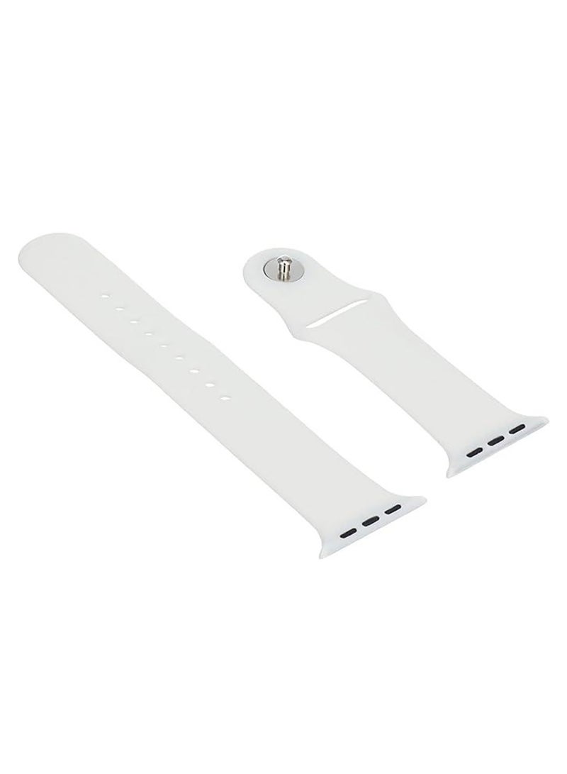 Silicone Sport Strap for Apple Watch – Fits 42/44/45/46/49mm – White - Image 2
