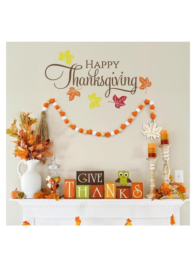 Captaintech Wood Bead Garland with Tassel 30Inch Farmhouse Natural Wall Hanging Vase Handle Tiered Tray Decor Thanksgiving Fall Harvest Party Fireplace Ornament - Image 3