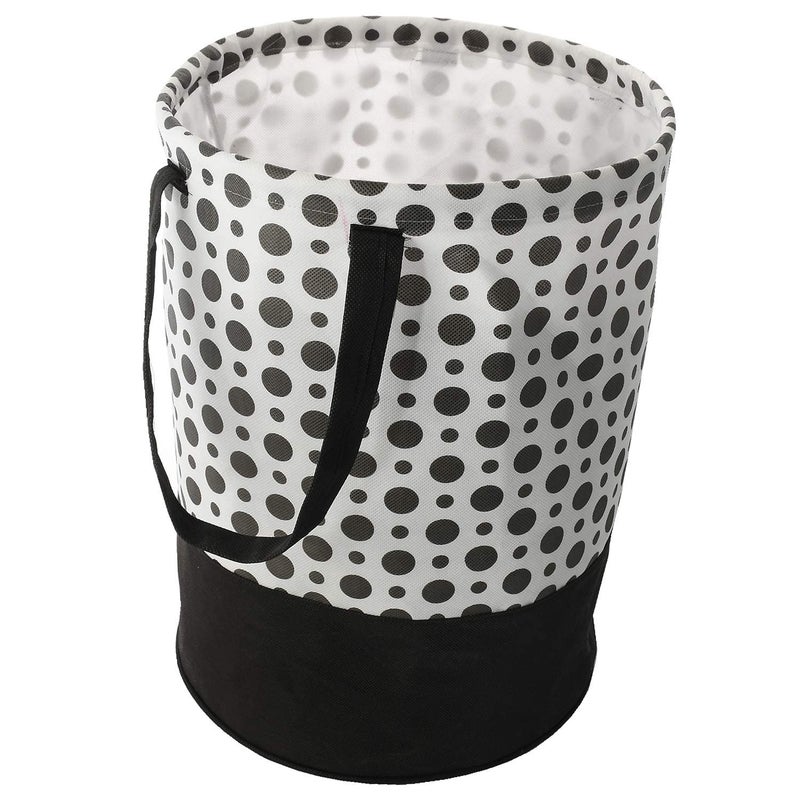 Agroha Metalic Printed Waterproof Canvas Laundry BagToy StorageLaundry Basket Organizer 45L Black WhitePack of 2 - Image 3