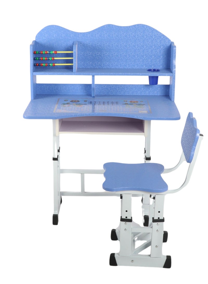 بكسل للأثاث مجموعة مكتب وكرسي دراسة للأطفال بارتفاع قابل للتعديل من بكسل الأثاث, طاولة متعددة الوظائف لطلاب المدرسة مع درج تخزين وحامل للكتب مريح للطلاب البنات والأولاد - Image 1