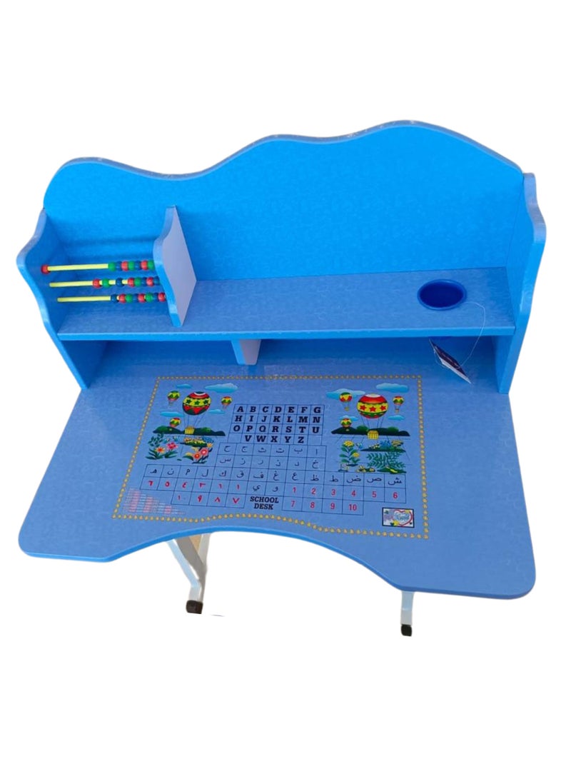 بكسل للأثاث مجموعة مكتب وكرسي دراسة للأطفال بارتفاع قابل للتعديل من بكسل الأثاث, طاولة متعددة الوظائف لطلاب المدرسة مع درج تخزين وحامل للكتب مريح للطلاب البنات والأولاد - Image 3