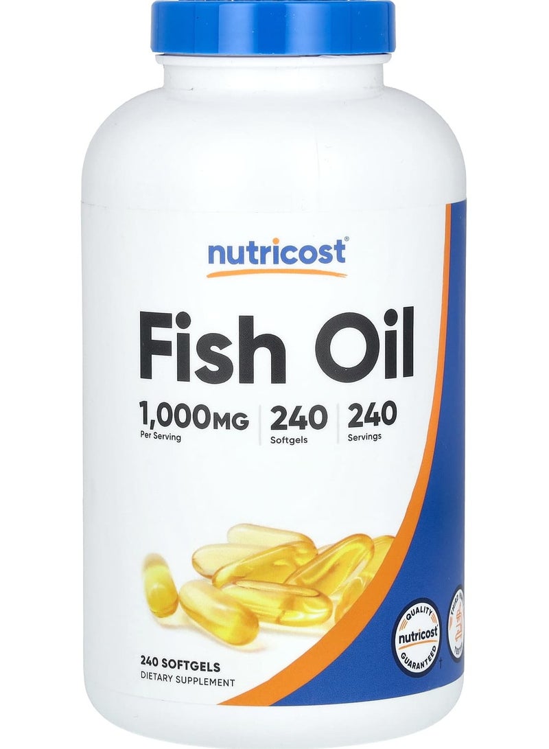 Nutricost زيت السمك، 1,000 ملغ، 240 كبسولة لينة
