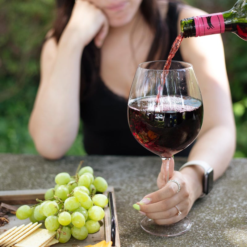 SCS Direct Oversized Giant 33.5oz Wine Glass - Holds a Full Bottle of Wine - Made of Hand-Blown Glass NOT Plastic - XL Glassware Fun for Holiday Charcuterie Boards, Christmas Parties, Weddings & Xmas Gifts - Image 4