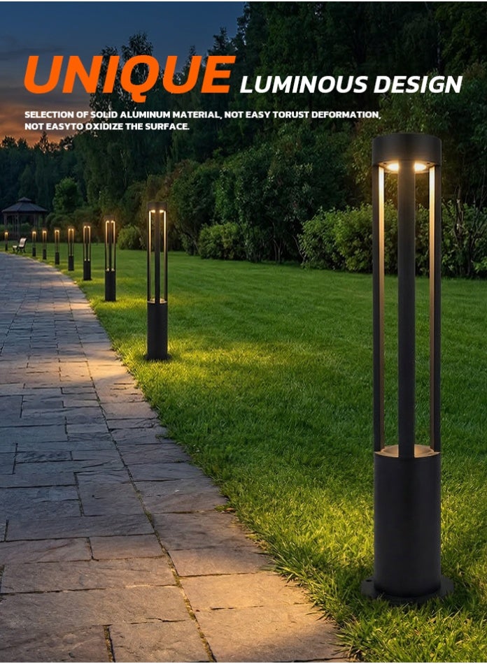 Vmax Modern 80cm Outdoor LED Bollard Light - 12W Architectural Aluminum Garden Pillar (IP65, 240V) - Image 2