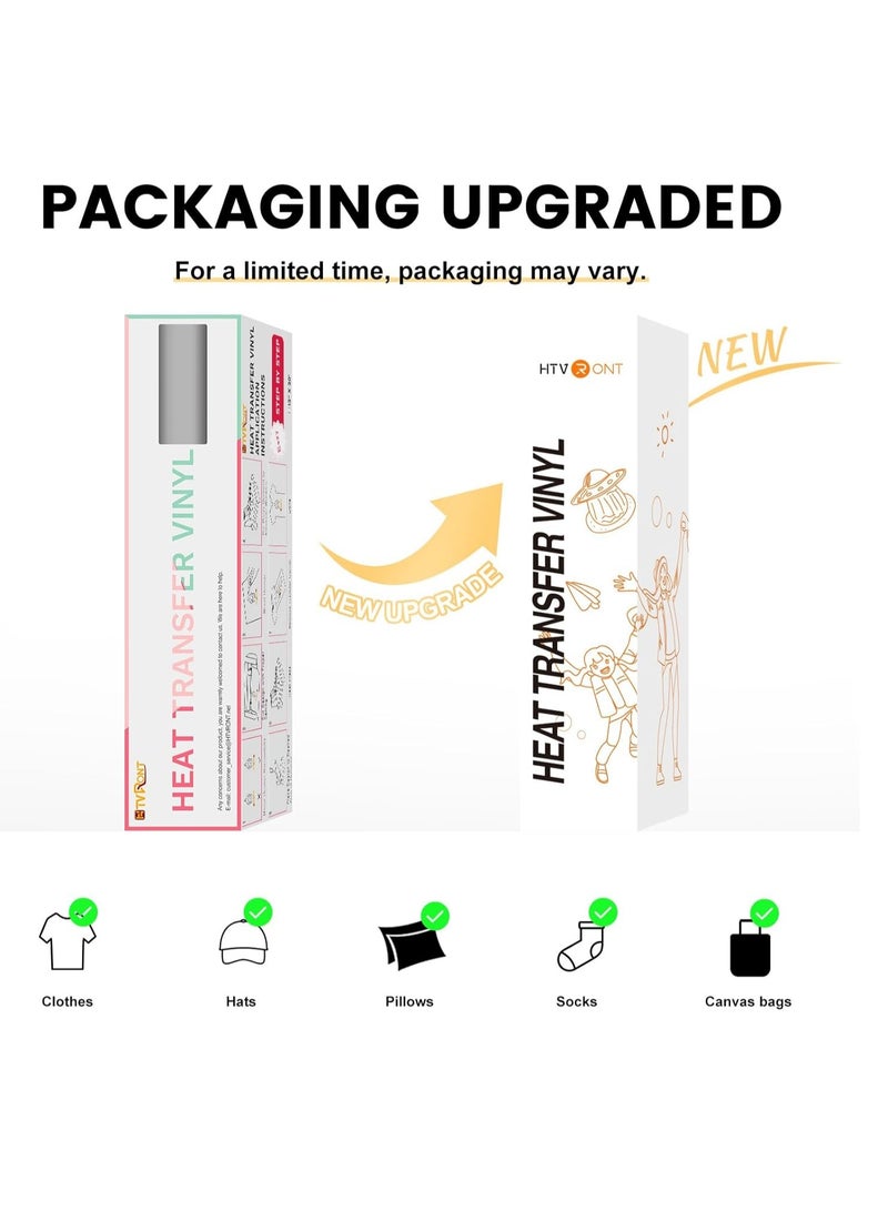 HTVRONT Heat Transfer Vinyl White HTV Rolls - 12" x 20ft White Iron on Vinyl for All Cutting Machines, HTV Vinyl for Shirts - Easy to Cut & Weed for Heat Transfer Design - Image 2