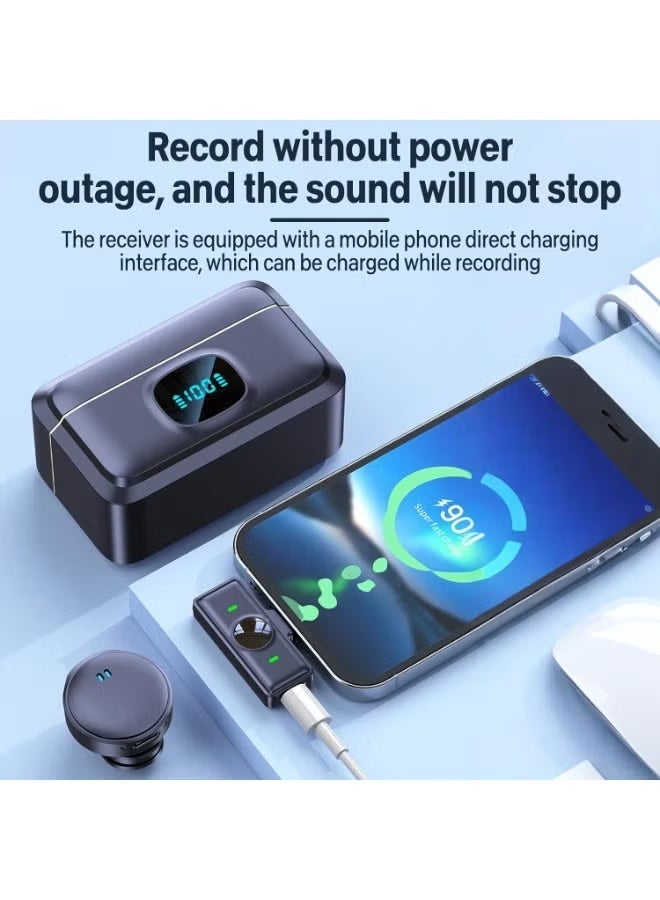 ميكروفون لاسلكي من النوع C لأجهزة iPhone/Android مزود بخاصية إلغاء الضوضاء الذكية وعمر بطارية طويل للغاية لمدونات الفيديو، وميكروفون لاسلكي من نوع TikTok لمنشئي محتوى YouTube (مزود بمحول Apple). - Image 5
