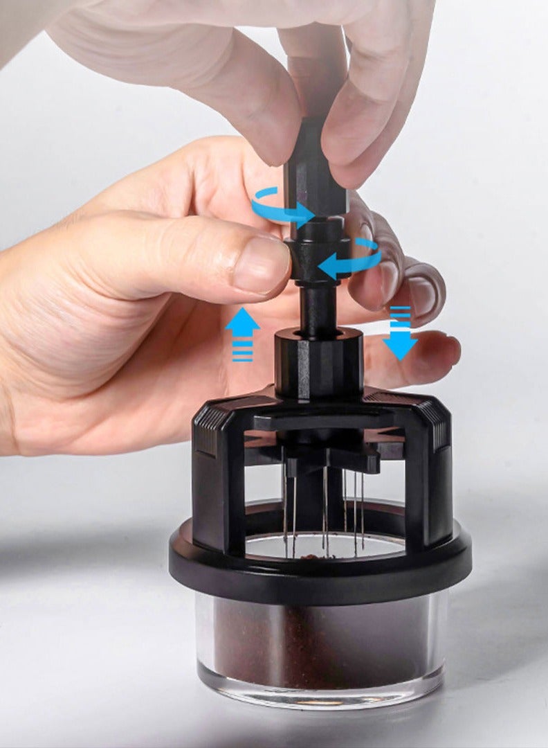 Captaintech 53mm 54mm Espresso Tamper and WDT Distribution Tool with Clump Breaker Needles – Adjustable Height, Magnetic Base, Includes Extra Needles – Compatible with Breville 54mm Portafilter Espresso Machines - Image 3