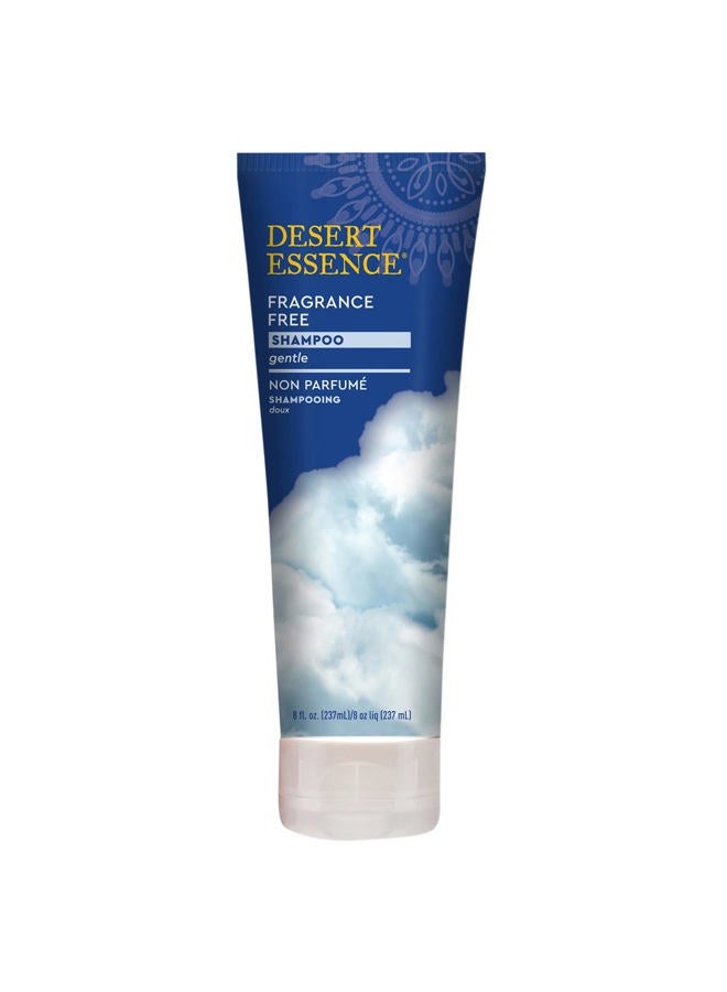 Desert Essence Organic Fragrance Free Shampoo - 8 fl oz - 2 Pack - Pure, Unscented - w/Aloe Vera, Jojoba Oil, Pro-Vitamin B5 - Calms, Soothes Sensitive Scalp - Nourishing, Revitalizing - No Parabens  - Image 1