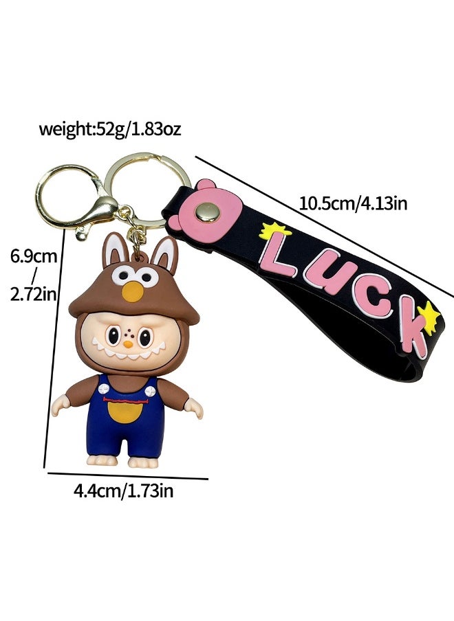 Aramu labubu Key chains, cartoon bucktoothed dolls, schoolbags, pendants, car key chains, small gifts  - Image 5