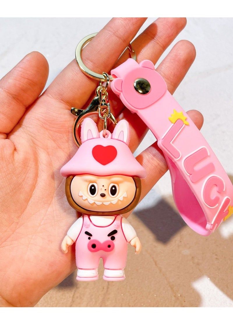 Aramu labubu Key chains, cartoon bucktoothed dolls, schoolbags, pendants, car key chains, small gifts  - Image 1