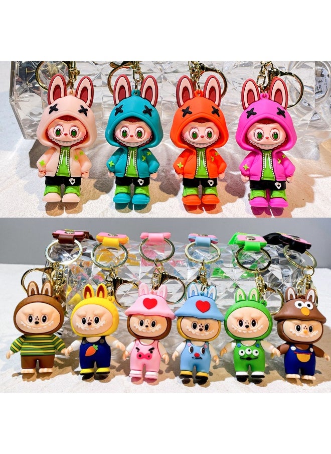 Aramu labubu Key chains, cartoon bucktoothed dolls, schoolbags, pendants, car key chains, small gifts  - Image 2