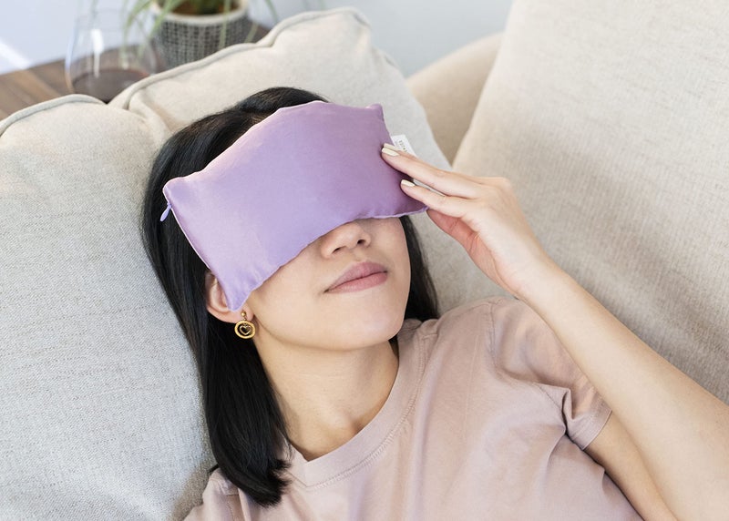 DreamTime Inner Peace Eye Pillow, Aromatherapy Lavender, Wellness and Relaxation Mask, Sooth Stress and Relieve Headaches, Purple Velvet - Image 5