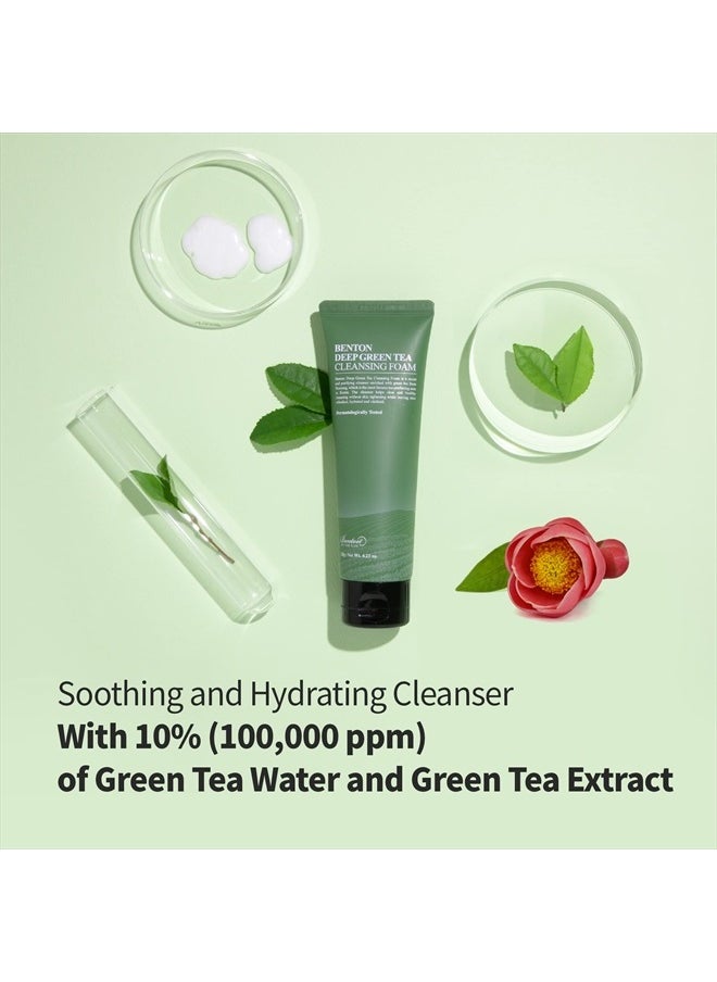 Benton Deep Green Tea Natural Face Wash (4.23 oz.) - Hydrating and Gentle Facial Cleanser for Various Skin types, Korean Foaming Facial Cleanser  - Image 3
