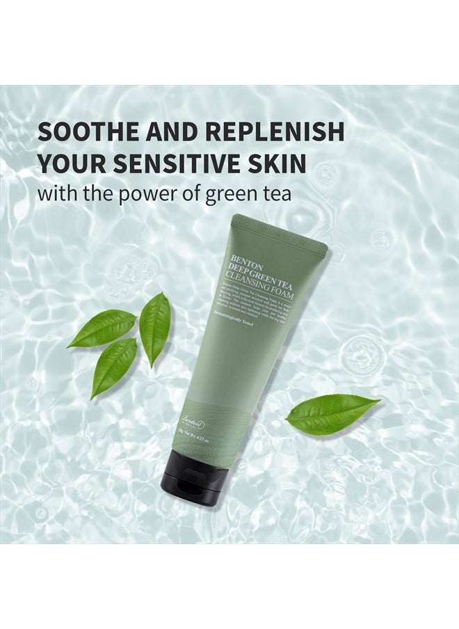 Benton Deep Green Tea Natural Face Wash (4.23 oz.) - Hydrating and Gentle Facial Cleanser for Various Skin types, Korean Foaming Facial Cleanser  - Image 2