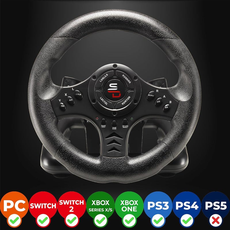 Subsonic Superdrive SV450 steering wheel with Pedals and Shifters Xbox Serie X / S, Switch, PS4, Xbox One, PC (programmable for all games) - Image 2
