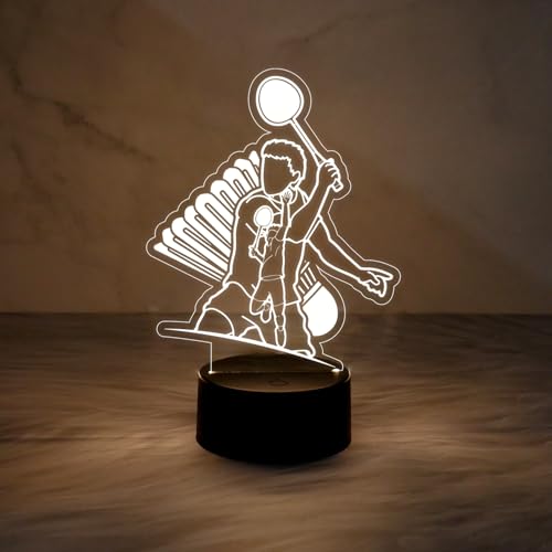 GIFTMEBAZAR Gift Me Bazar Badminton Player Night Lamp with Warm White Light | Kids Room Decor Light | Gift for Player | Acrylic Lamp for Gift | 3D Illusion Led Light for Home & Office Decor - Image 1