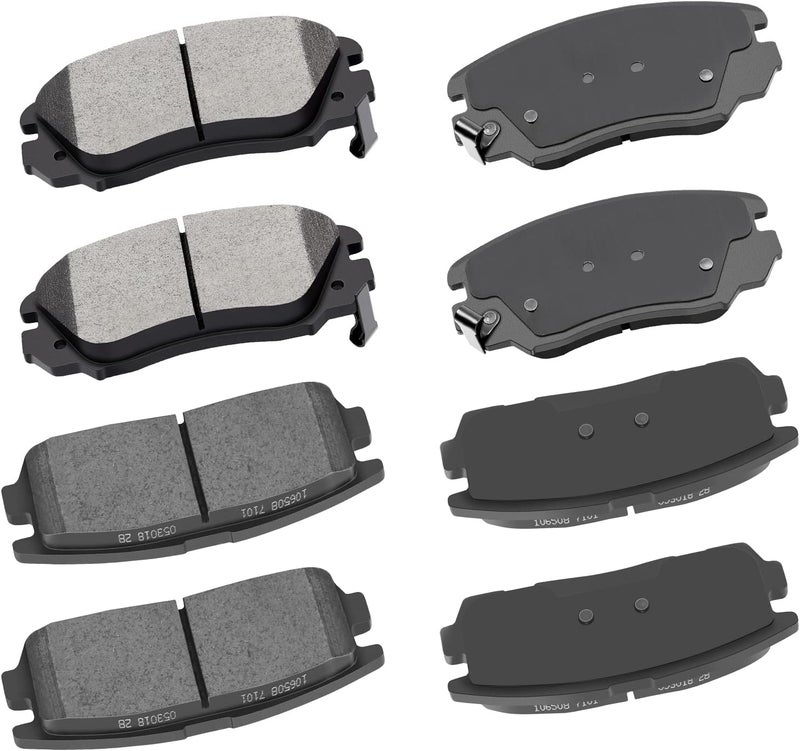 cciyu Front and Rear Ceramic Brake Pads Kit - 8 Pieces for Chevrolet Equinox and GMC Terrain (2010-2017) - Image 1