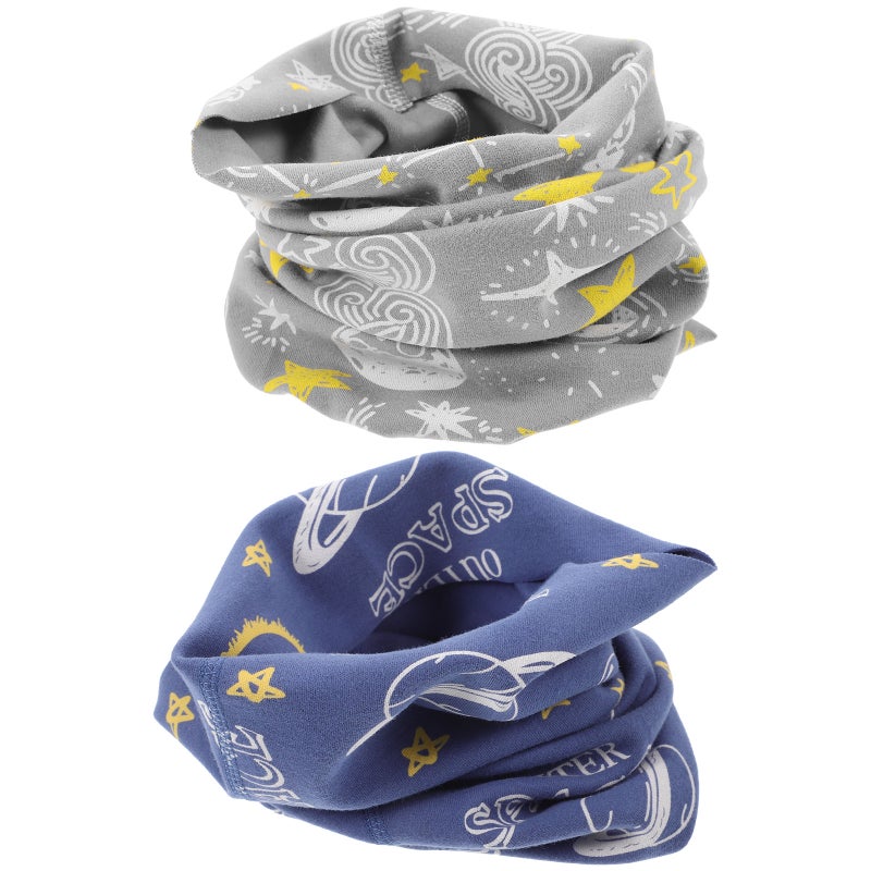 Warm Kids Winter Knit Scarves Baby Thickened Scarf Blue Children Autumn Winter 30.00X20.00X0.30cm 2Set - Image 1