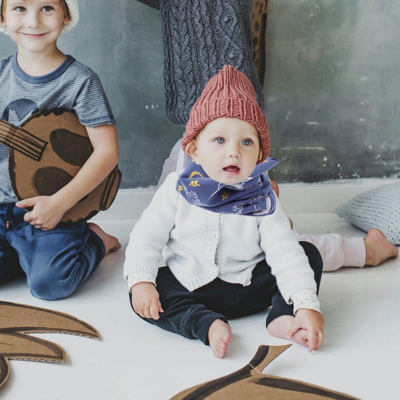 Warm Kids Winter Knit Scarves Baby Thickened Scarf Blue Children Autumn Winter 30.00X20.00X0.30cm 2Set - Image 4