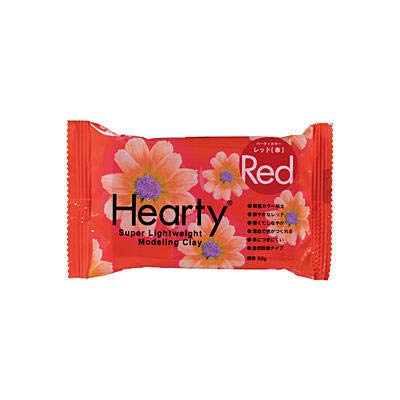 Padico Hearty Color Clay,Air Dry Clay for Art and Crafts Gift for Artists Student,Children Professional Artist,Air Dry Super Light Weight Soft Clay Red 50g,ACMI Certified Non-Toxic Made in - Japan. - Image 1