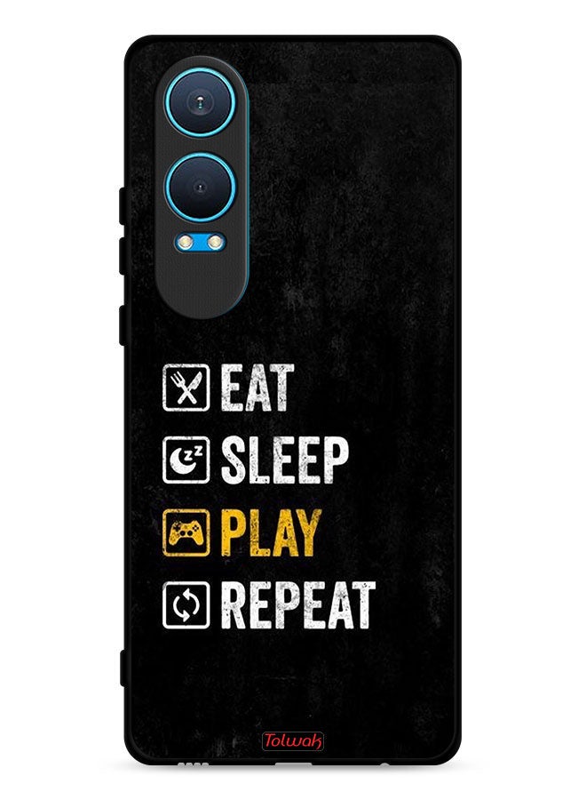 Tolwak OnePlus Nord CE4 Lite 5G Protective Case Cover Eat Sleep Play Repeat - Image 1