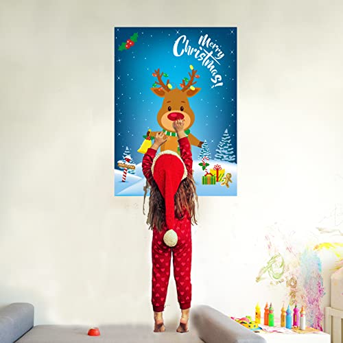 Funnlot Christmas Party Games for Kids Pin The Nose On The Deer Kids Christmas Games for Party Christmas Activities for Families Pin The Nose On The for Adults Christmas Games - Image 5